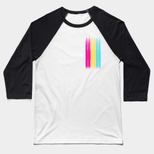 Pride Collection - Pansexual Pride Flag (Paint Streak/Vertical) Baseball T-Shirt